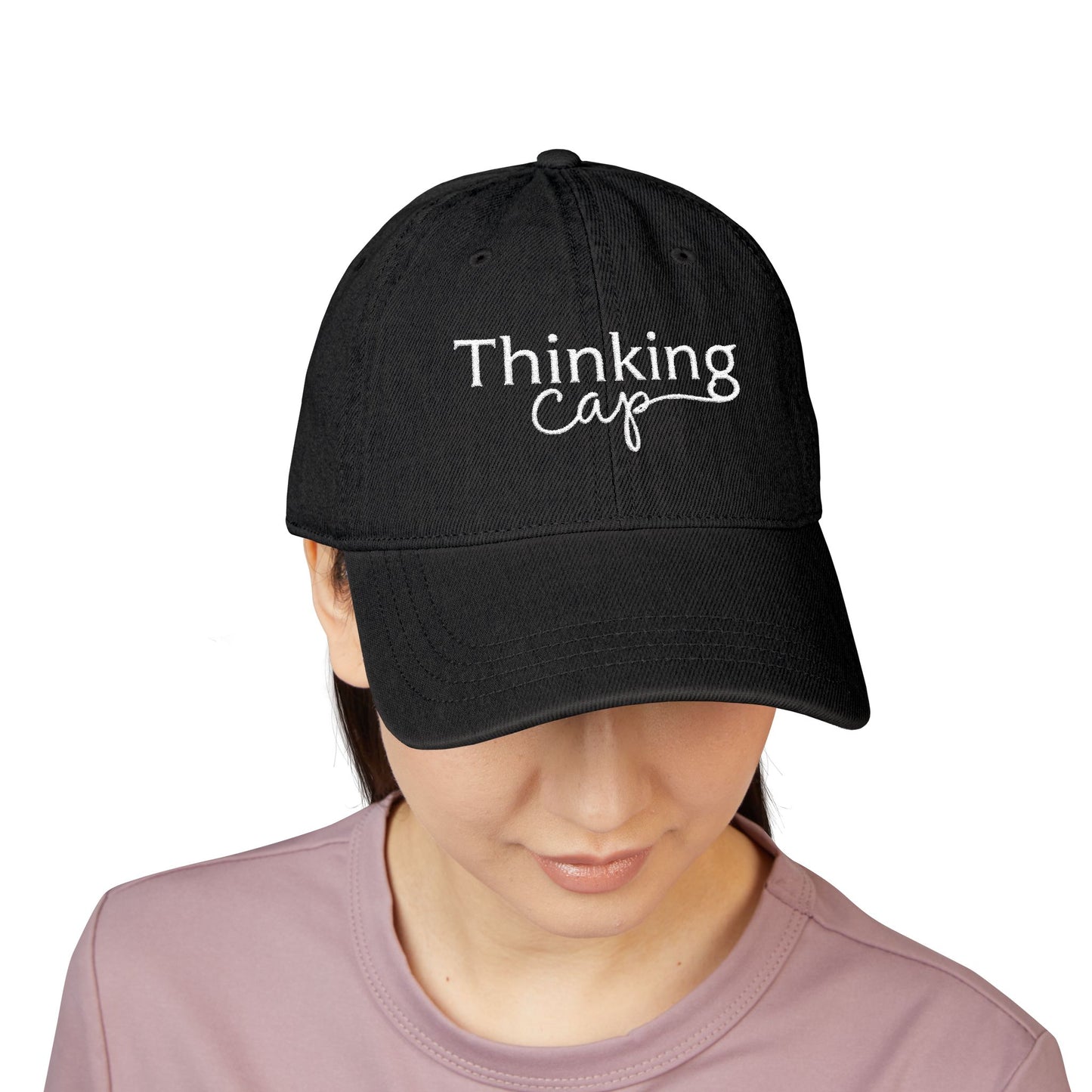 Embroidered Denim Thinking Cap