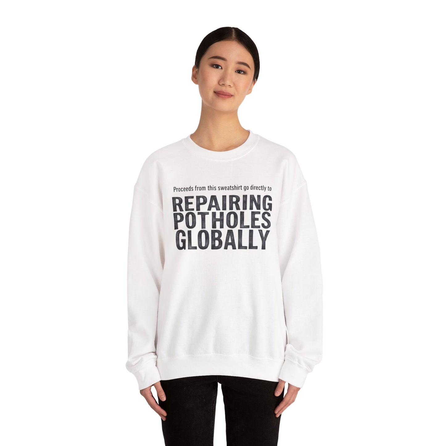 Eco-Friendly Crewneck Sweatshirt for Pothole Repair
