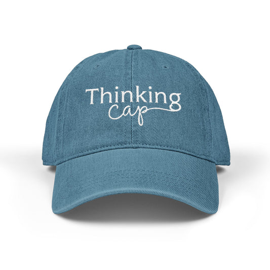 Embroidered Denim Thinking Cap